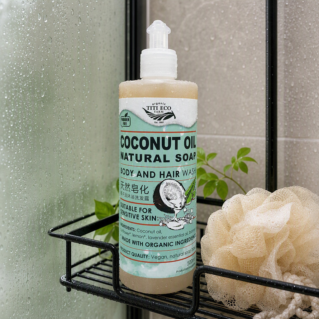 Titi Eco Farm Vegan Coconut Oil Soap (500g) For Sensitive Skin with Aloe and Lavender