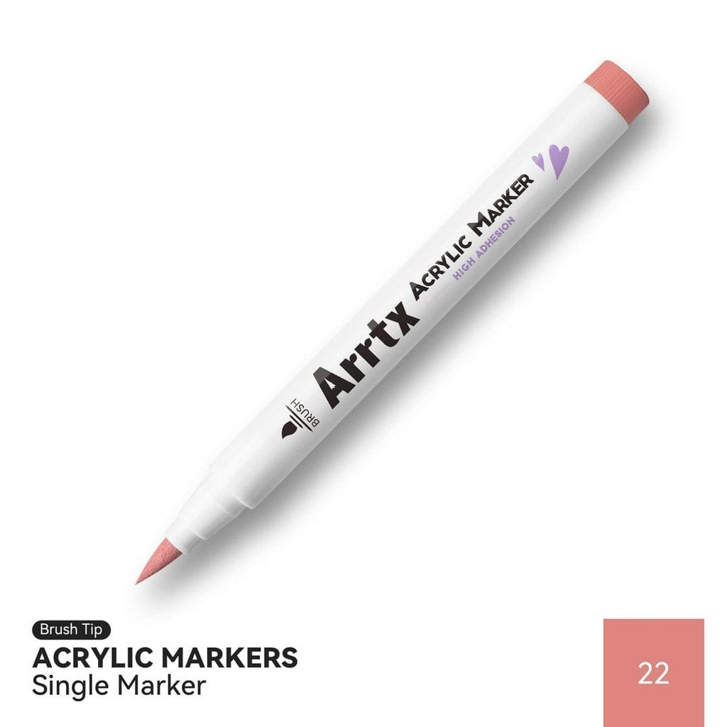 Arrtx Acrylic Brush Marker Single | Individual Water-Based Paint Marker for Paper, Wood, Canvas & More
