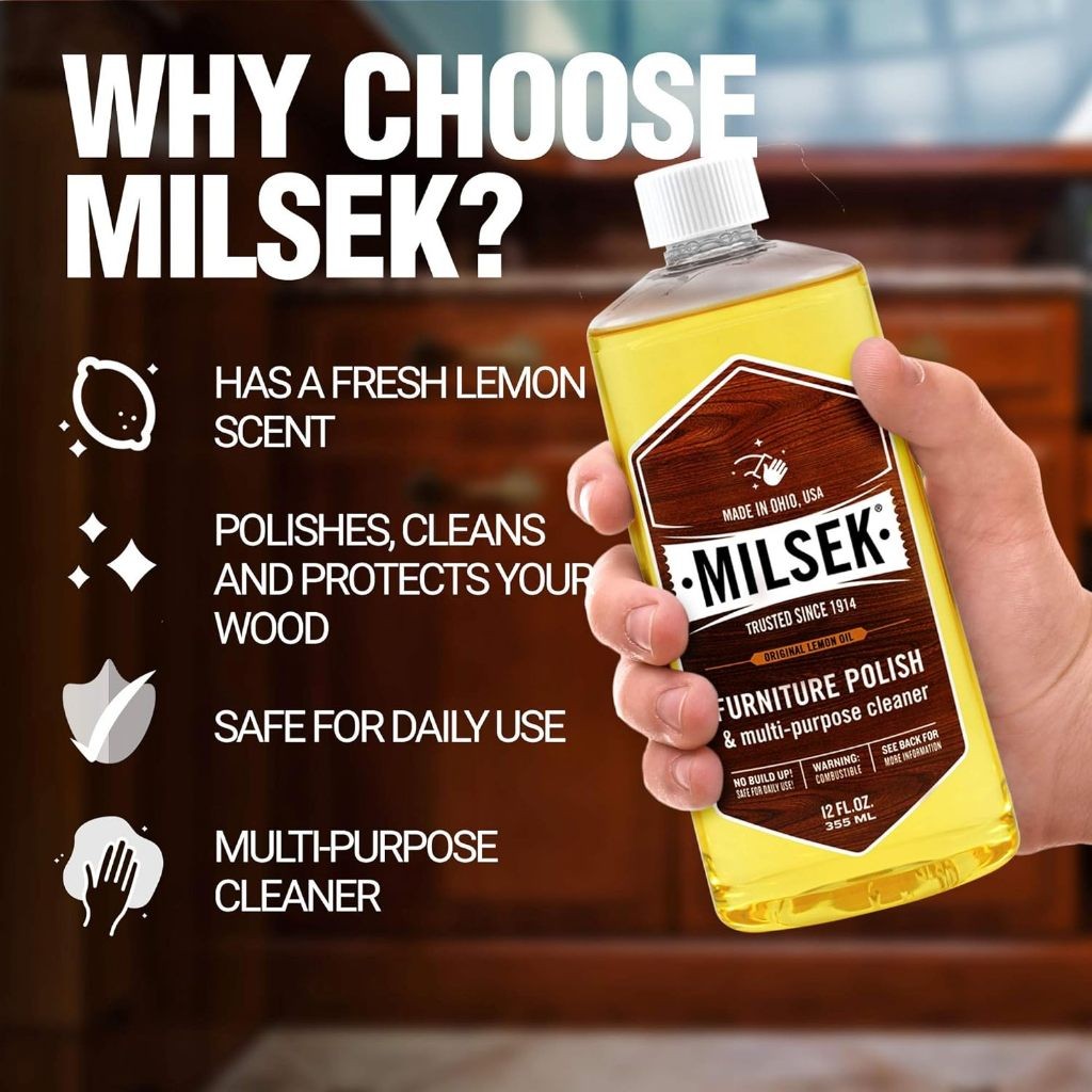 Milsek Original Lemon Oil Furniture Polish & Wood Cleaner [354ml]