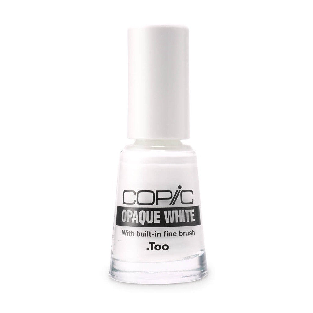 COPIC Opaque White 6ml Brush Bottle – Highlight Ink with Built-in Fine Brush