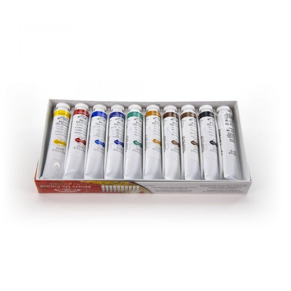 Winsor & Newton Artists' Oil Colour Paint Introductory Set | 10 x 21ml Tubes | Beginner Friendly