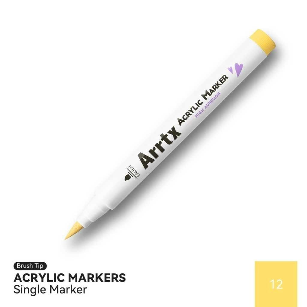 Arrtx Acrylic Brush Marker Single | Individual Water-Based Paint Marker for Paper, Wood, Canvas & More