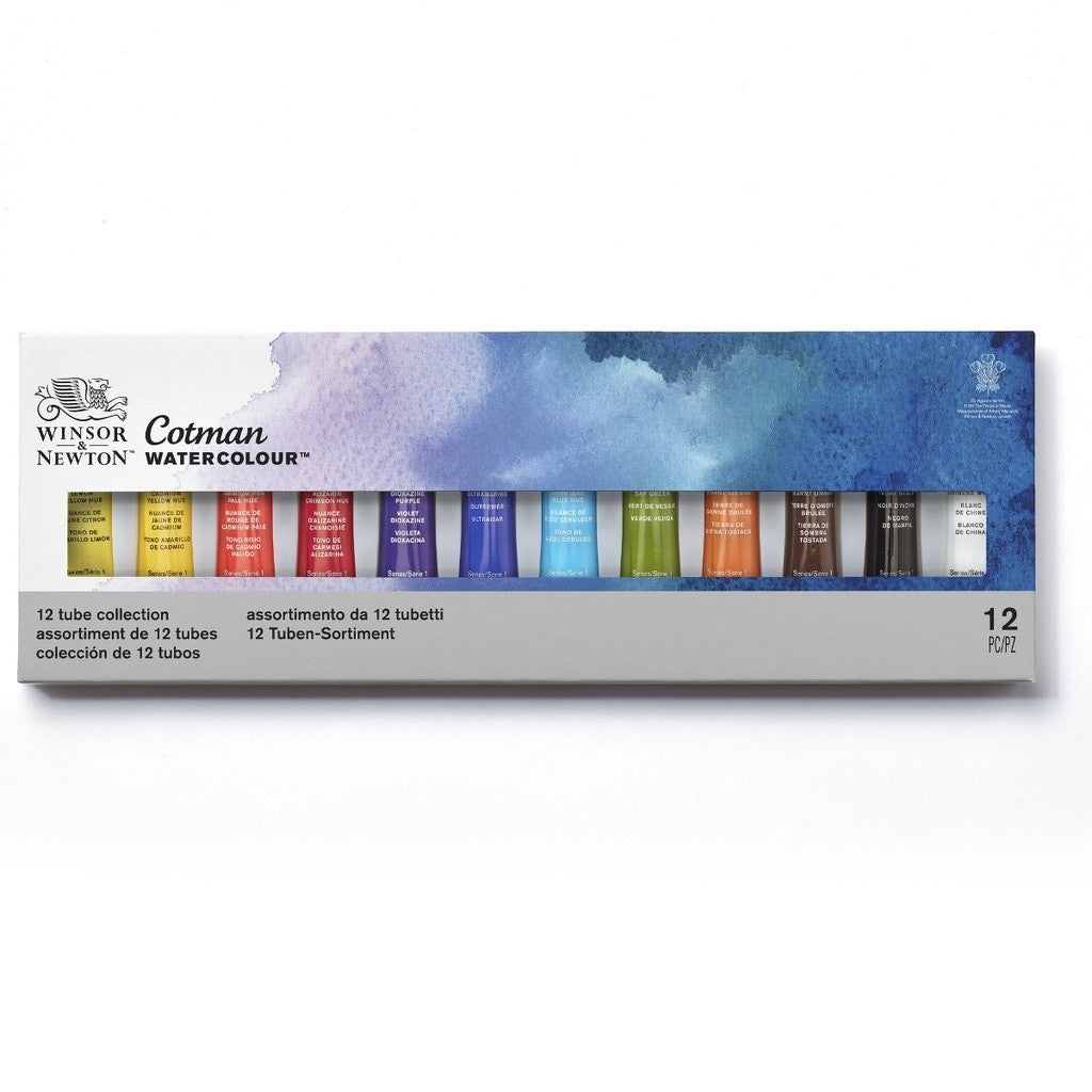 Winsor & Newton Cotman Watercolour 12 x 8ml Tube Set | Extended Palette