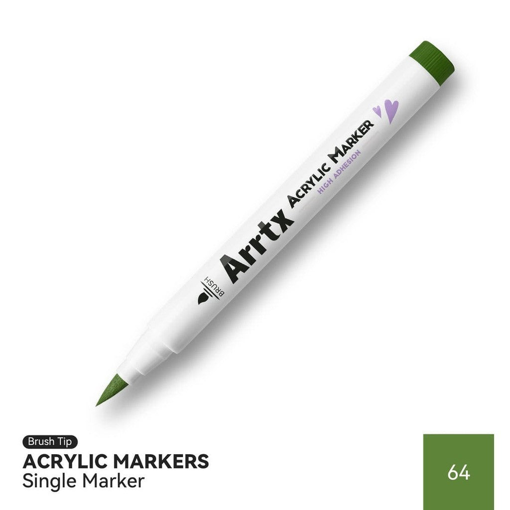 Arrtx Acrylic Brush Marker Single | Individual Water-Based Paint Marker for Paper, Wood, Canvas & More