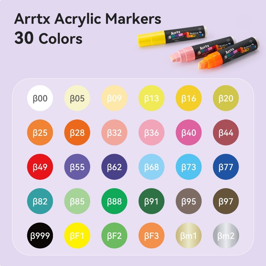 Arrtx 30 Jumbo Acrylic Paint Markers 15mm Tip