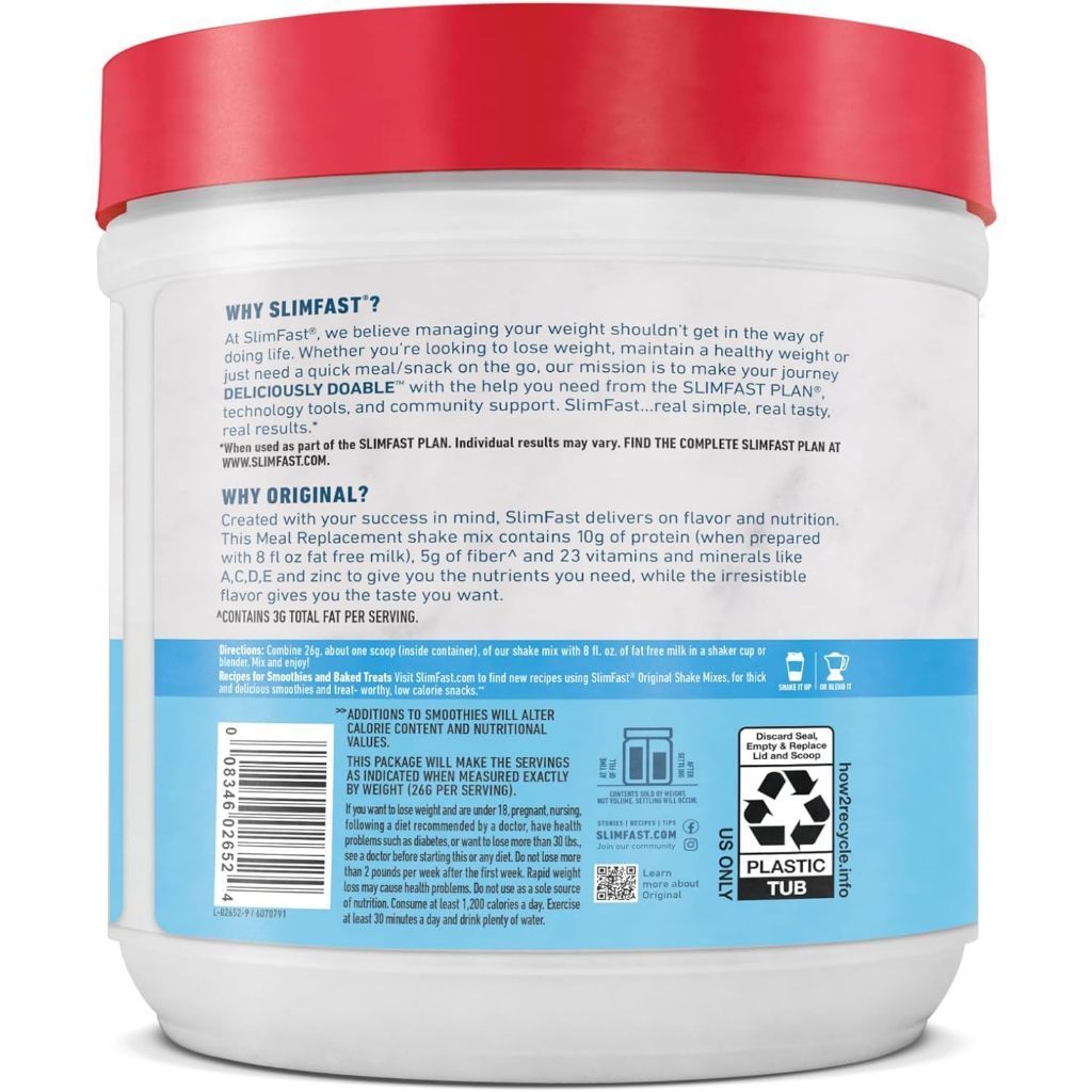 SlimFast Meal Replacement Powder [364g] 14 Servings | Chocolate, Strawberry, Vanilla | Weight Manage