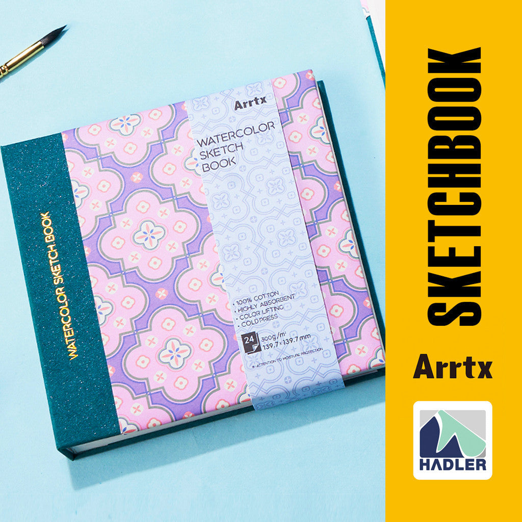 Arrtx 100% Cotton Watercolor Sketchbook 5.47" x 5.47" | 300gsm Artist Journal 24 Sheets