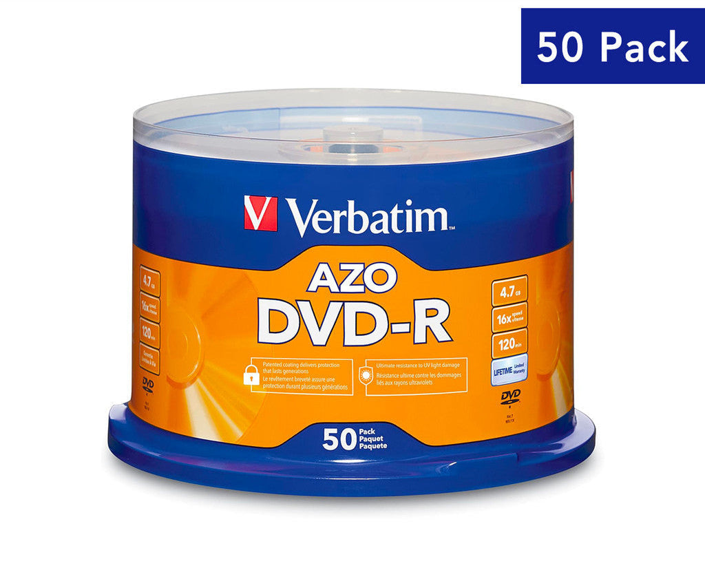 Verbatim DVD-R 4.7GB 16X 120min Blank Recordable Discs [50pcs]