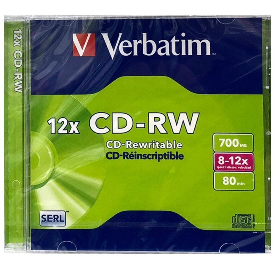 Verbatim CD-RW 700MB 12X 80min Rewritable Disc [10pcs]