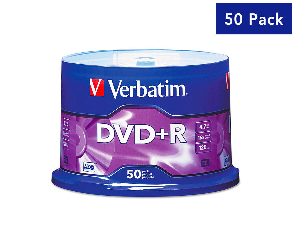 Verbatim DVD+R Printable 4.7GB 16X 120min Blank Disc [50pcs]