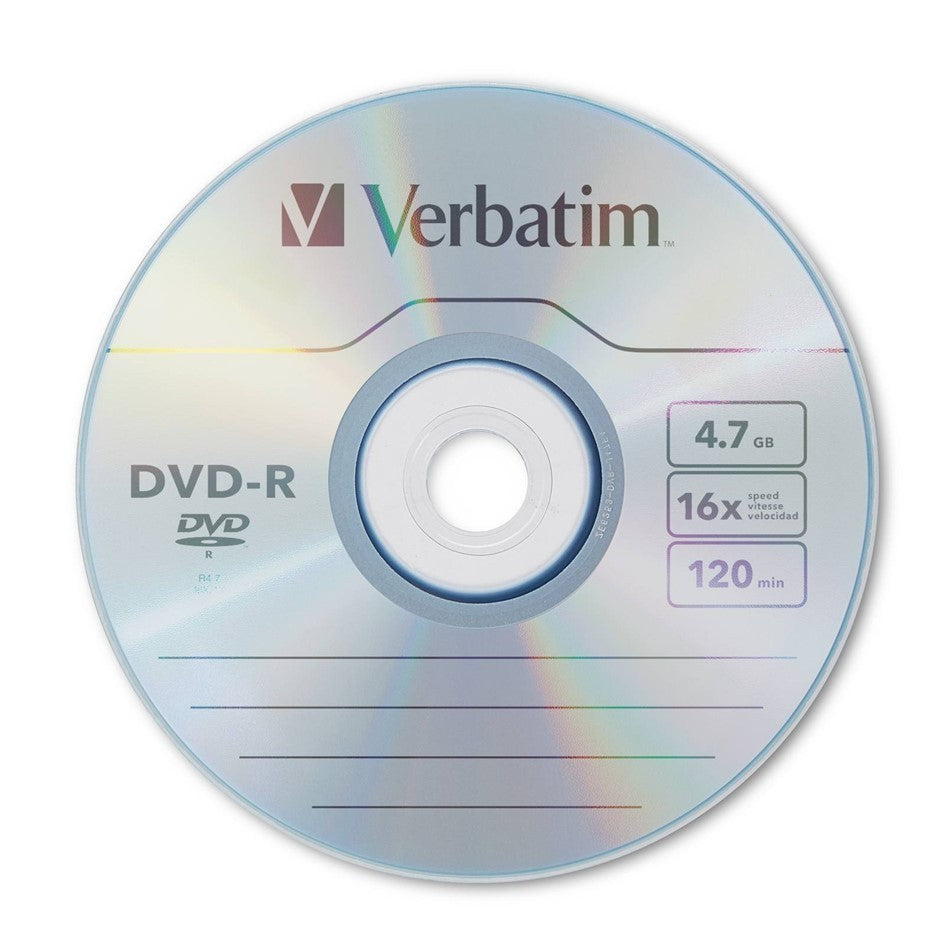 Verbatim DVD-R 4.7GB 16X 120min Blank Recordable Discs [50pcs]