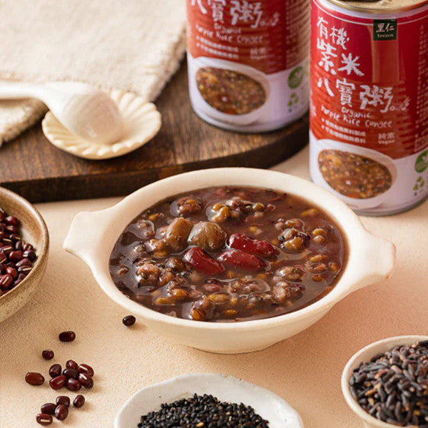 Organic Purple Rice Congee – Ready-to-Eat Whole Grain Breakfast Porridge by Leezen (350g)