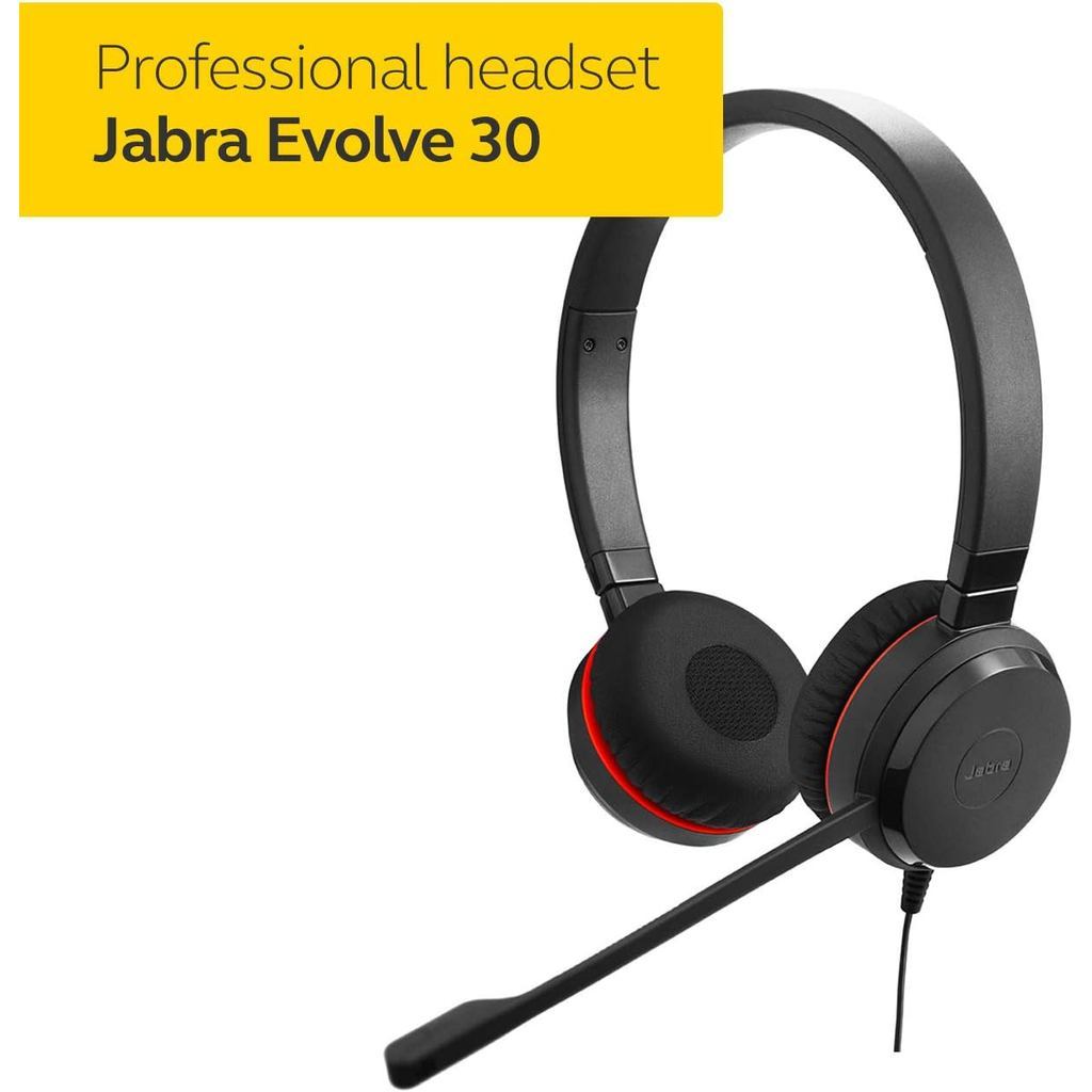 Jabra Evolve 30 II UC Stereo USB Headset 3.5mm Noise Cancelling with Mic HD Audio
