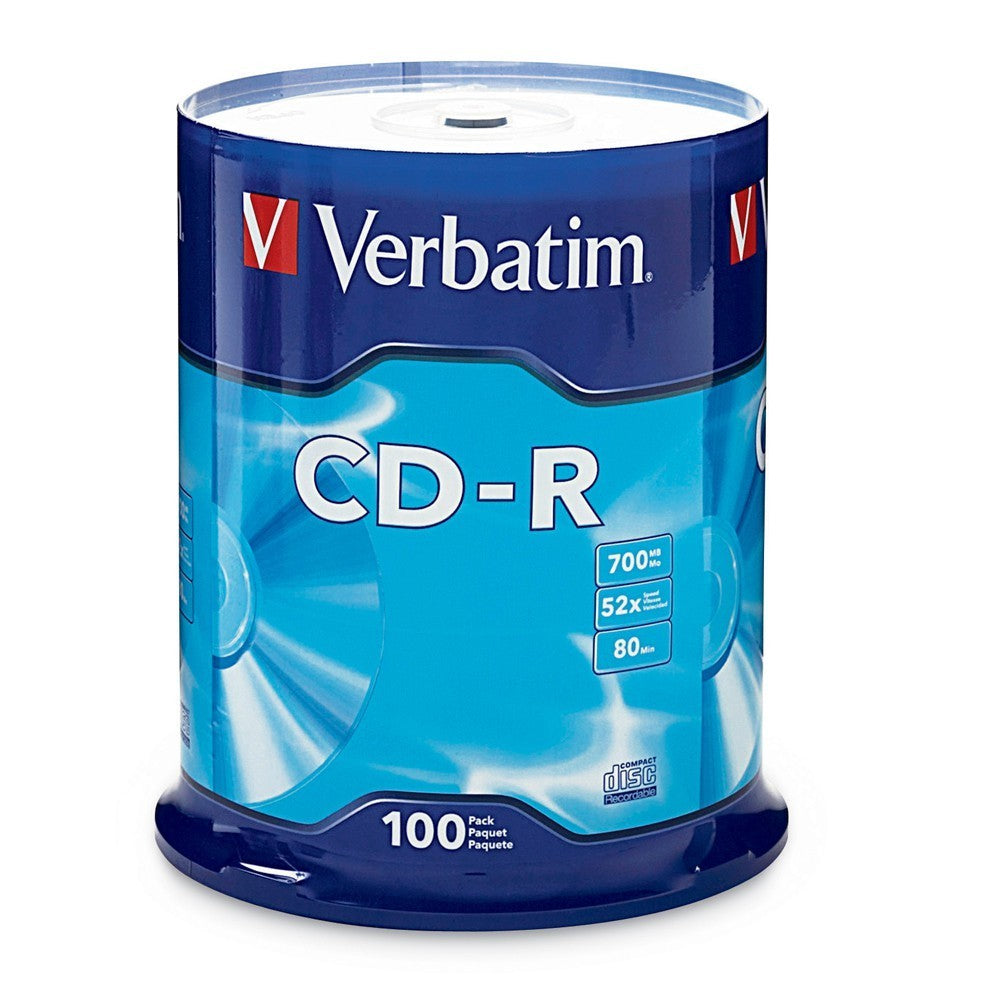 Verbatim CD-R 700MB 52X 80min Blank Recordable Disc [100pcs]