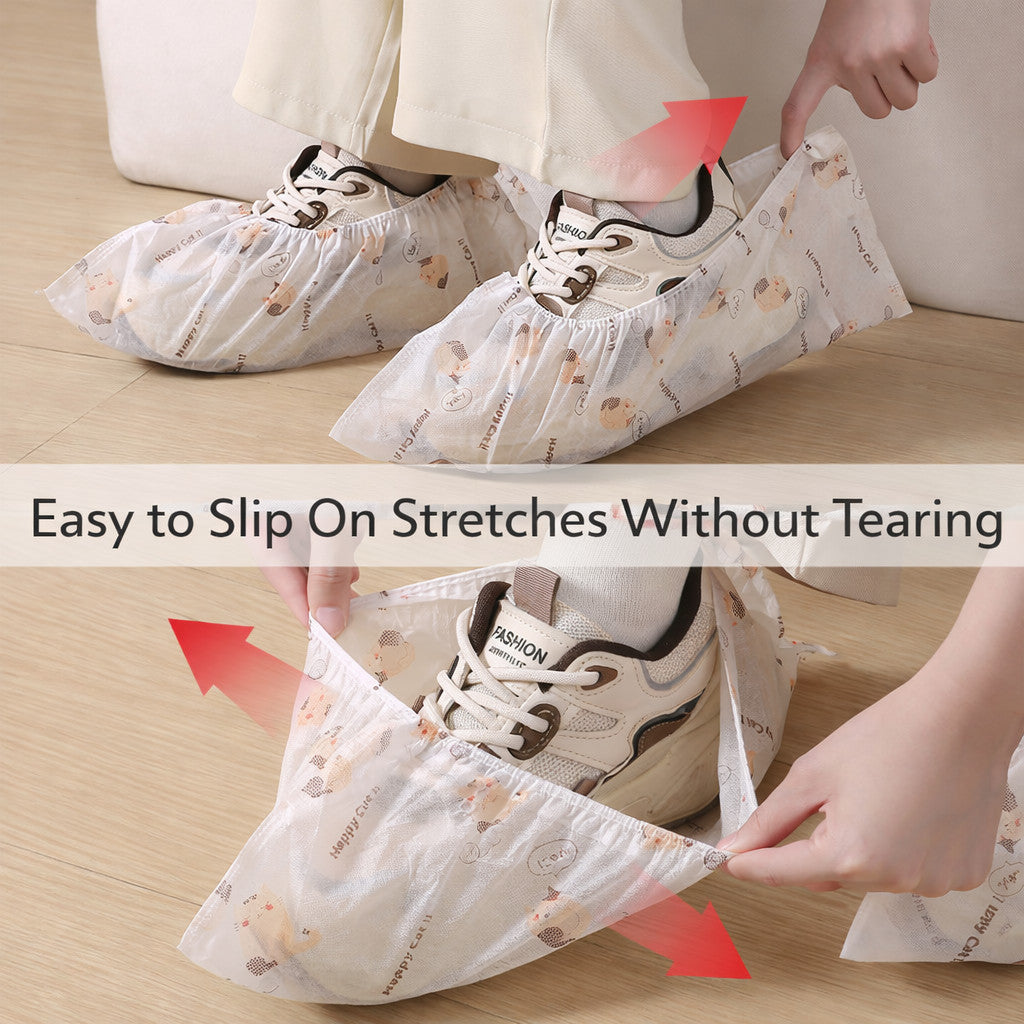 Stretch-Fit Disposable Shoe Covers 50 Pack – Non-Slip, Wear-Resistant Overshoes (Japanese Premium)