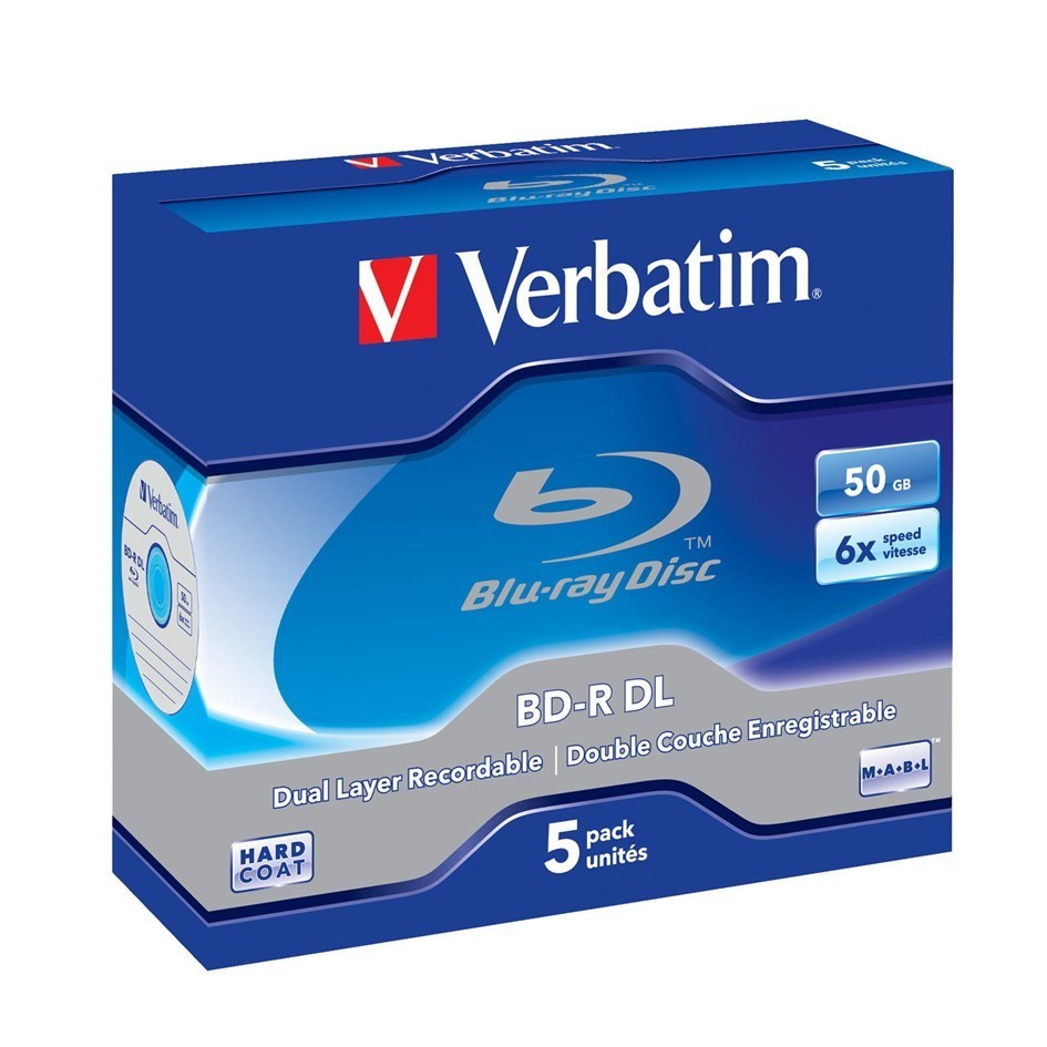 Verbatim BD-R DL 50GB 6X Blu-ray Dual Layer Jewel Case [5pcs]