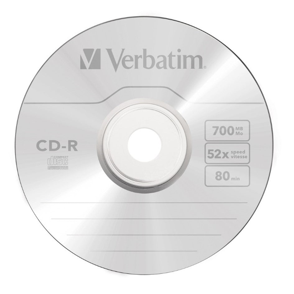 Verbatim CD-R 700MB 52X 80min Blank Recordable Disc [100pcs]