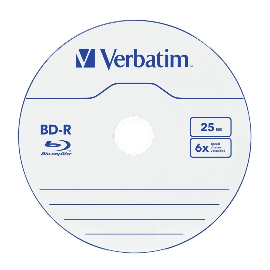 Verbatim BD-R 25GB 6X Blu-ray Recordable Disc Jewel Case [5pcs]