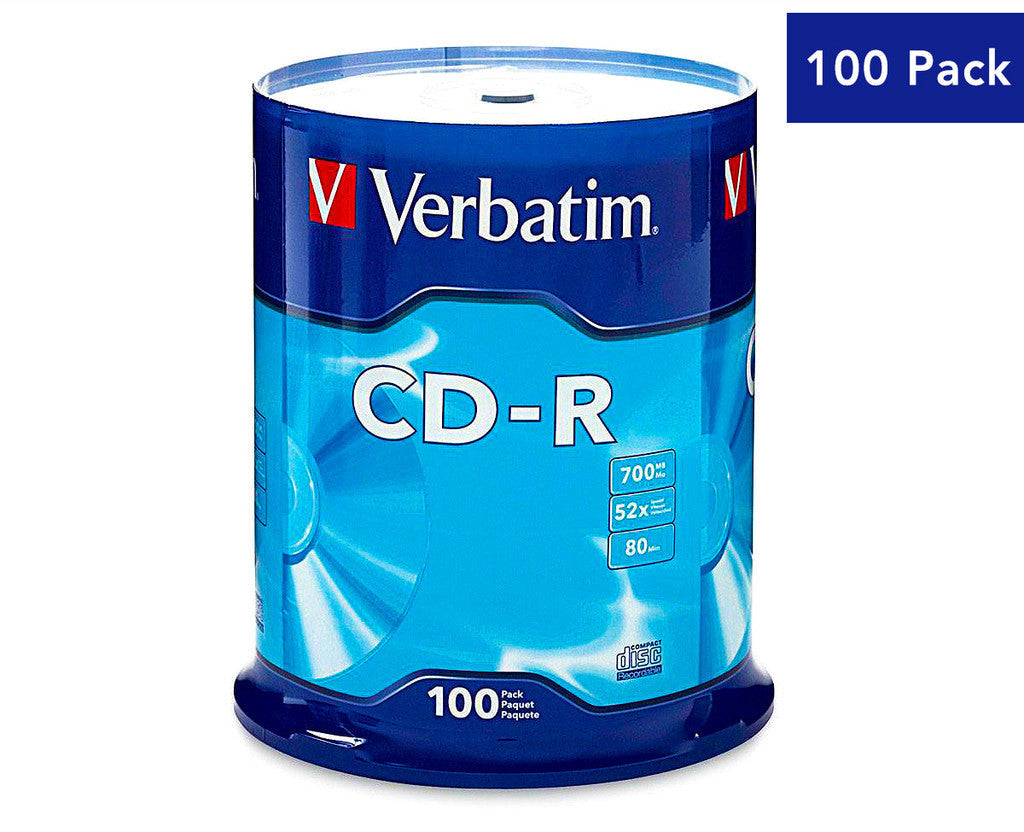 Verbatim CD-R 700MB 52X 80min Blank Recordable Disc [100pcs]