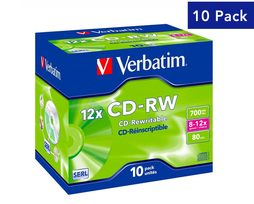 Verbatim CD-RW 700MB 12X 80min Rewritable Disc [10pcs]