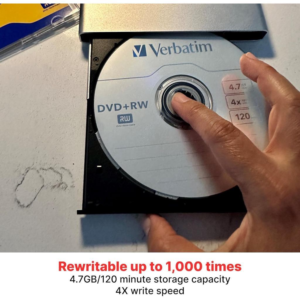 Verbatim DVD+RW 4.7GB 4X 120min Rewritable Disc [10pcs]