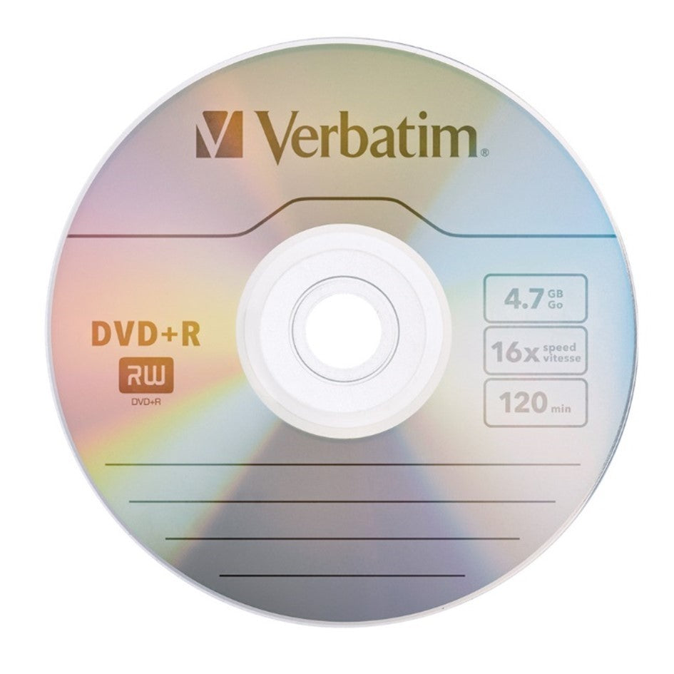Verbatim DVD+R 4.7GB 16X 120min Blank Recordable Disc [50pcs]