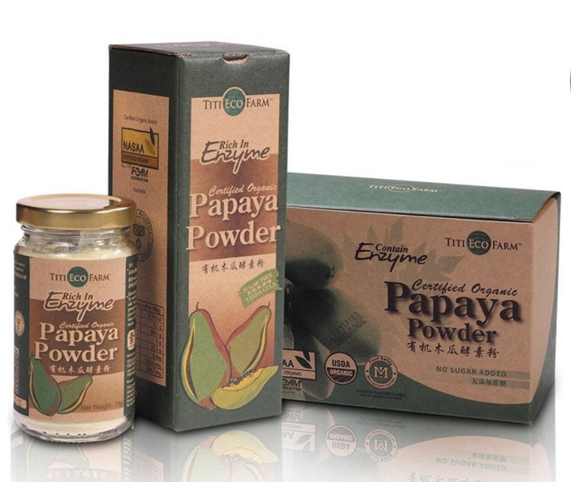Titi Eco Farm Certified Organic Papaya Powder with Papain Enzyme [Bottle/Sachets]