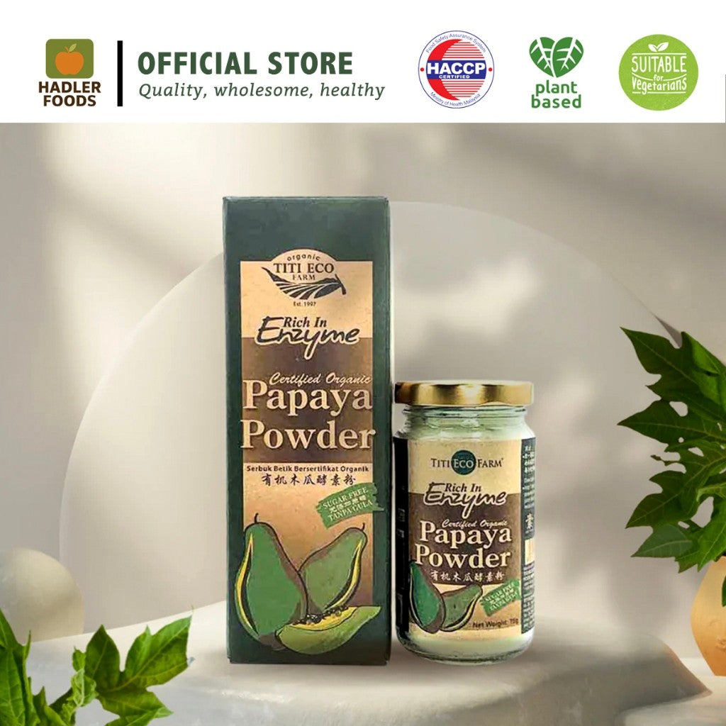 Titi Eco Farm Certified Organic Papaya Powder with Papain Enzyme [Bottle/Sachets]