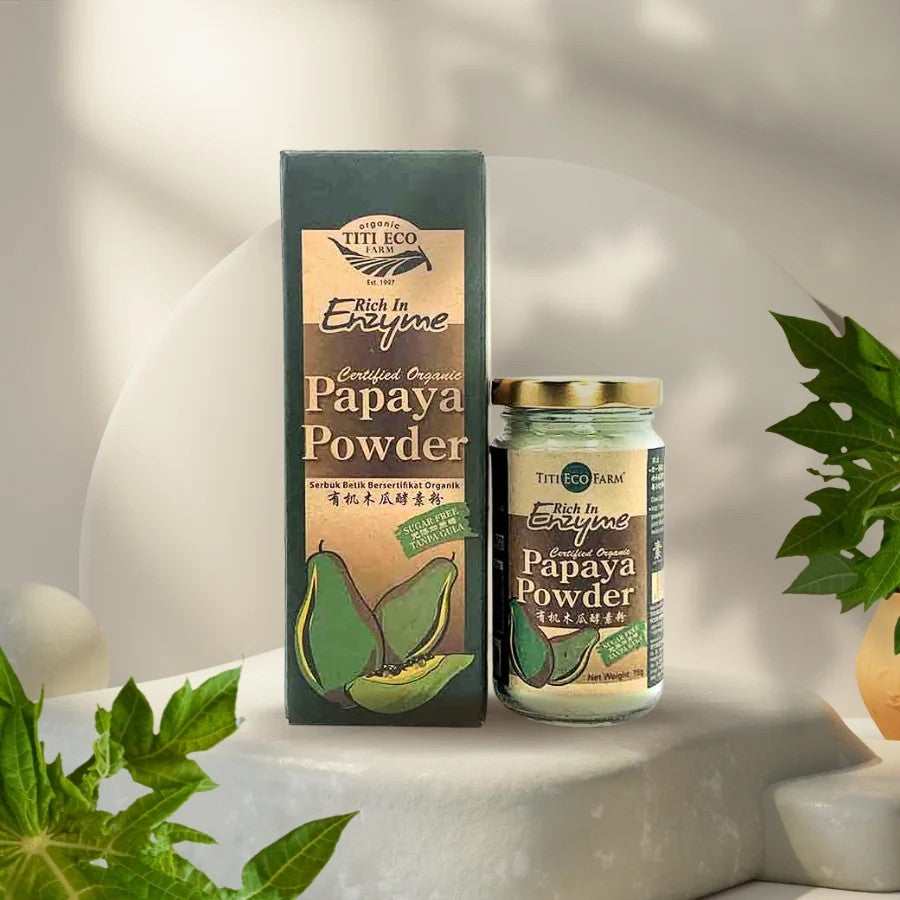 Titi Eco Farm Certified Organic Papaya Powder with Papain Enzyme [Bottle/Sachets]