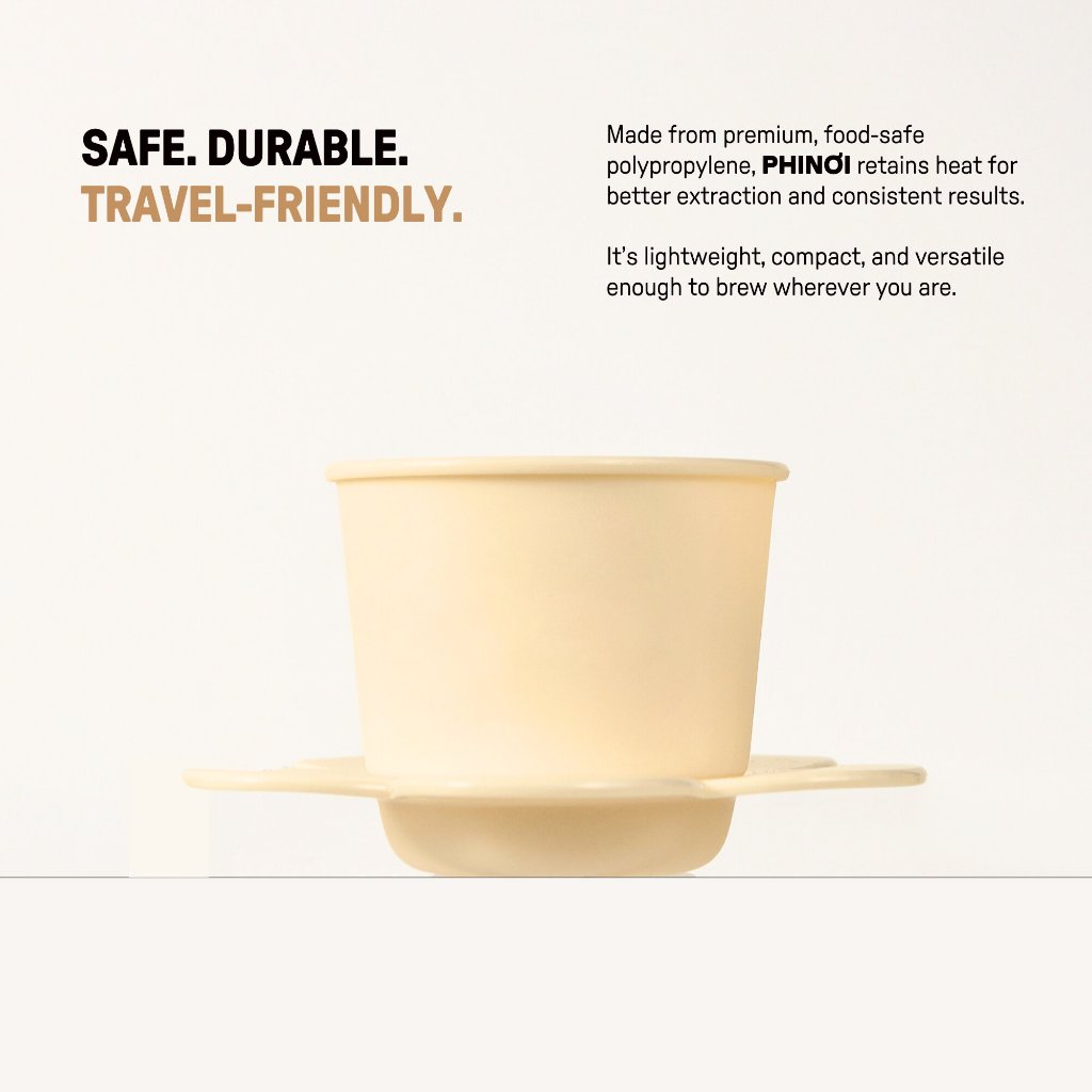 The Phinoi Coffee Dripper Modern Vietnamese Pour Over 1 - 2 Cups [Ivory White]