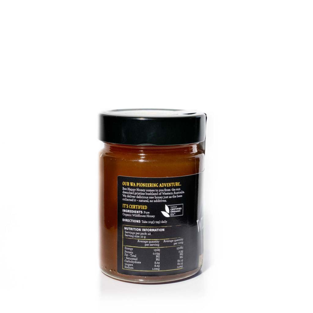 Certified Organic Wildflower Raw Active Honey from Western Australia by Bee Happy® Apiaries [275/425g]