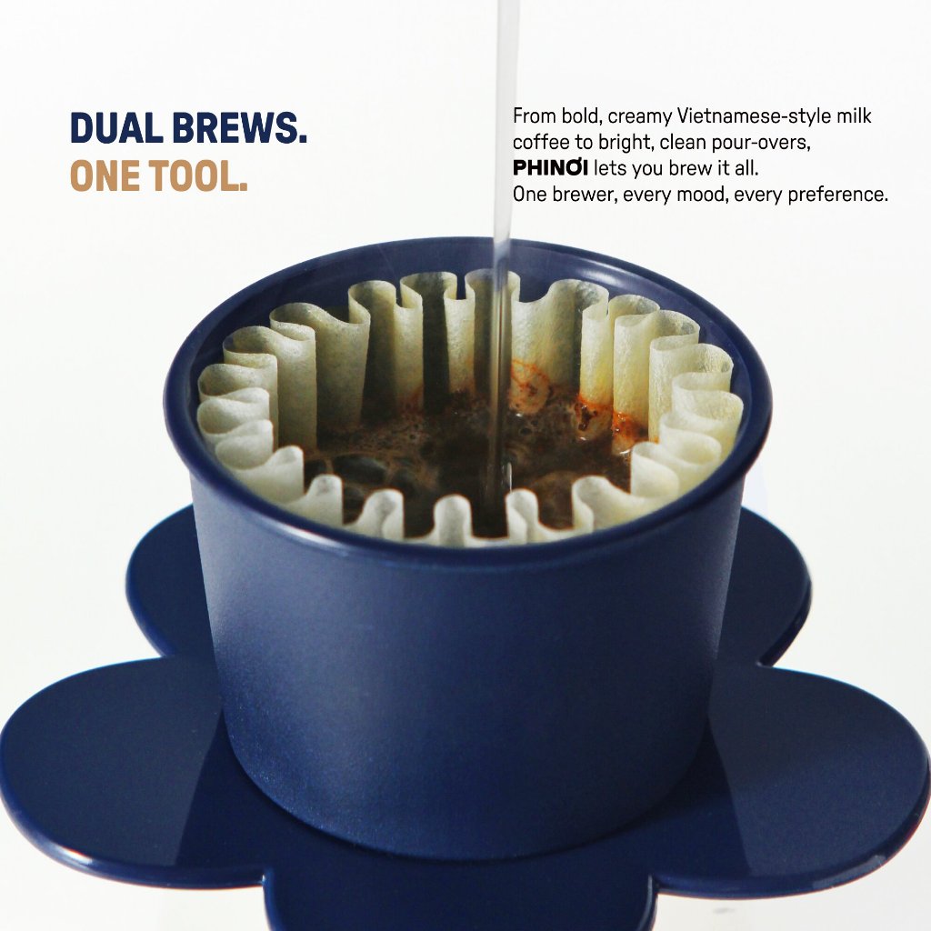 The Phinoi Coffee Dripper Modern Vietnamese Pour Over 1 - 2 Cups [Navy Blue]