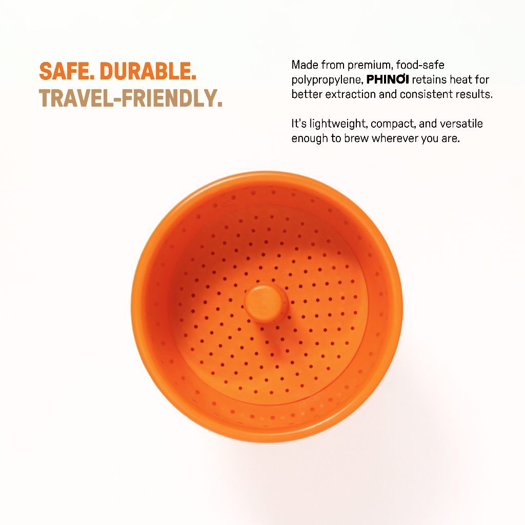 The Phinoi Coffee Dripper Modern Vietnamese Pour Over 1 - 2 Cups [Orange]