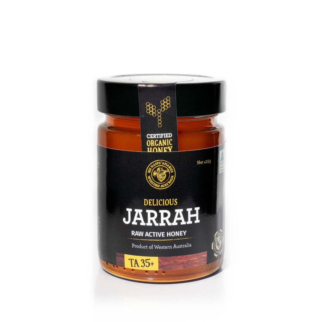 Certified Organic Jarrah TA35+ Active Honey from Western Australia by Bee Happy® Apiaries [275/425g]