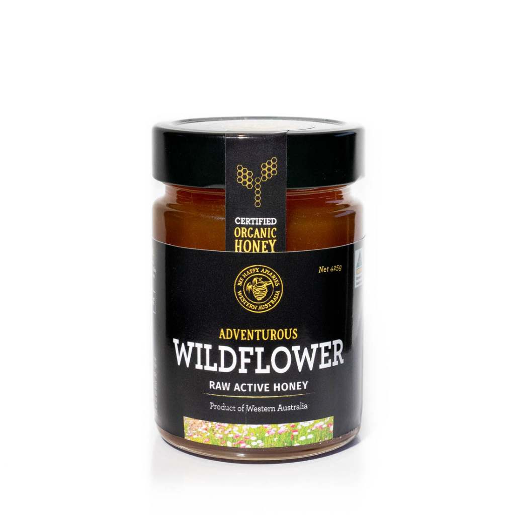 Certified Organic Wildflower Raw Active Honey from Western Australia by Bee Happy® Apiaries [275/425g]