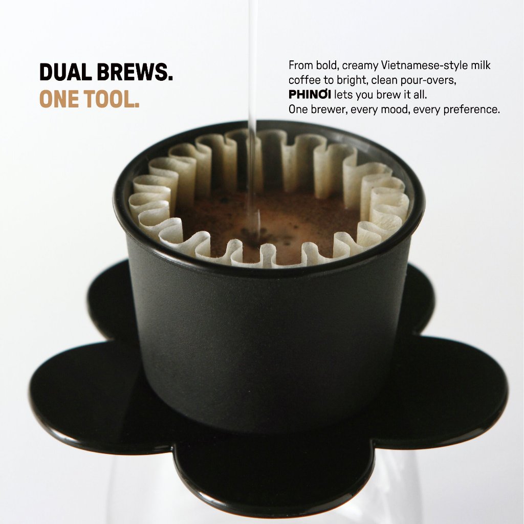 The Phinoi Coffee Dripper Modern Vietnamese Pour Over 1 - 2 Cups [Black]