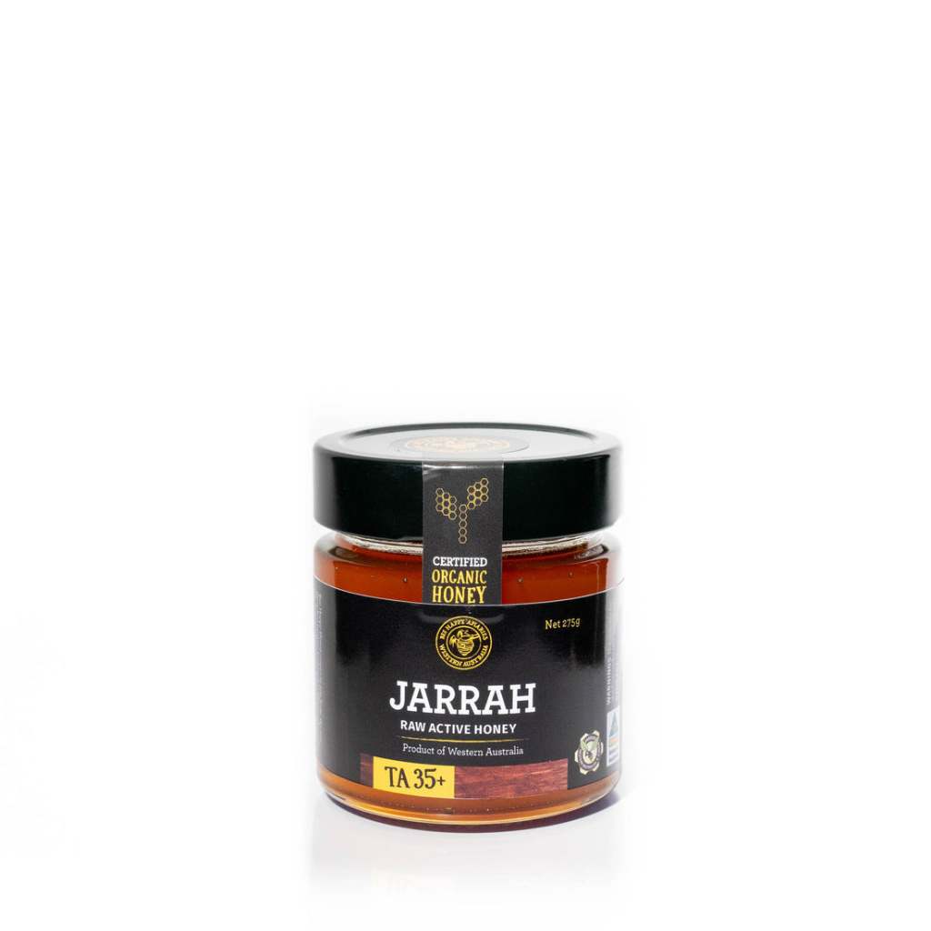 Certified Organic Jarrah TA35+ Active Honey from Western Australia by Bee Happy® Apiaries [275/425g]