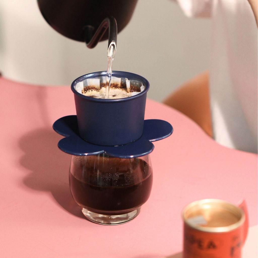The Phinoi Coffee Dripper Modern Vietnamese Pour Over 1 - 2 Cups [Navy Blue]