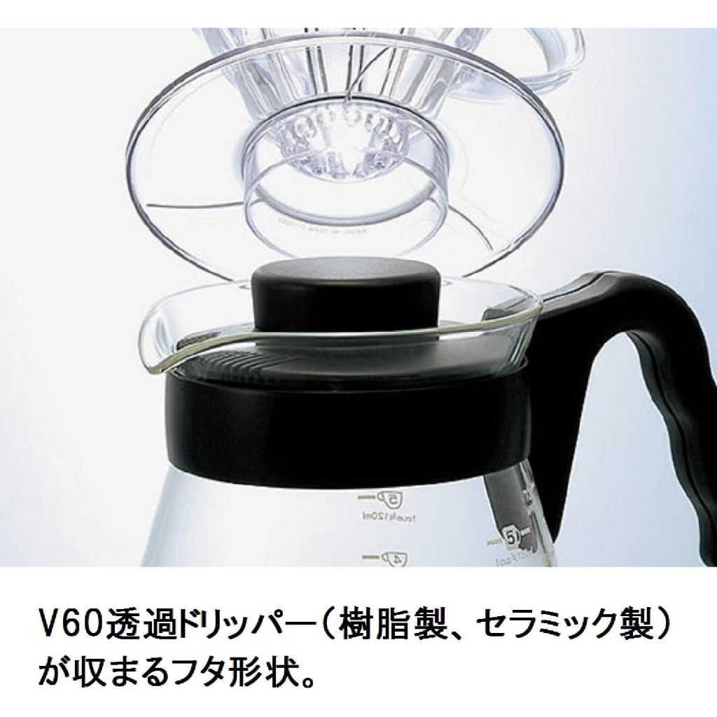 Hario V60 Glass Coffee Server in Black Size 02 [700 ml]