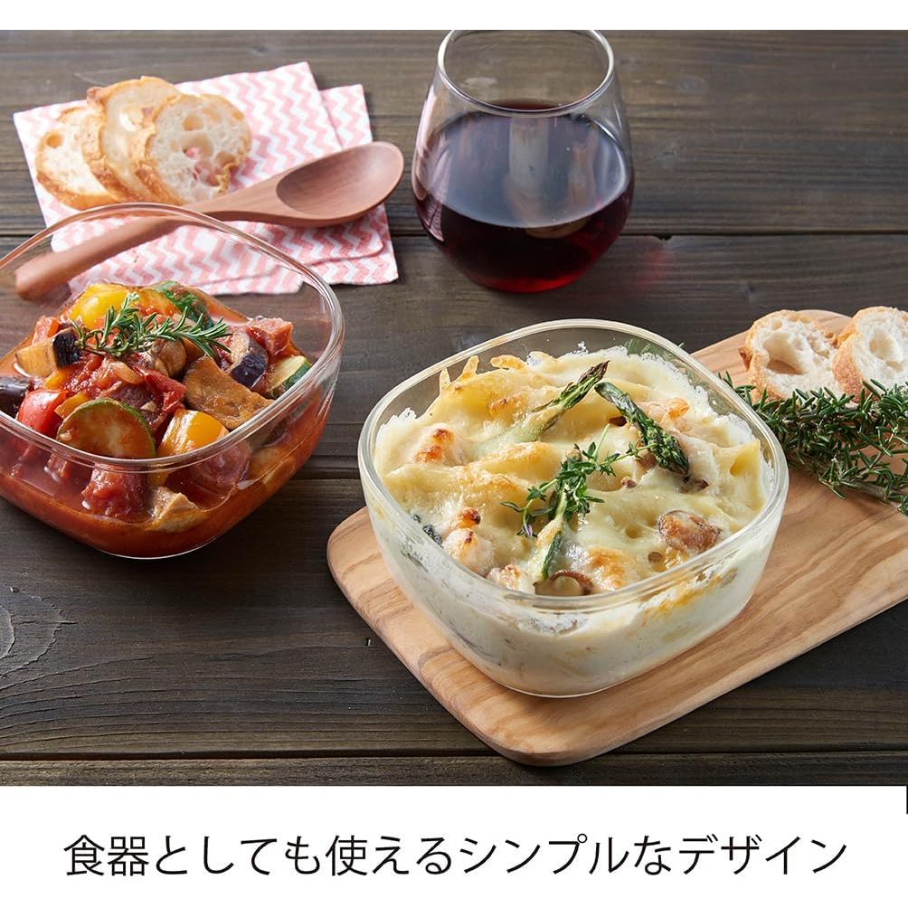 Hario Heat Resistant Glass Storage Container Set of 3 Same Size 600ml [Salmon Pink]