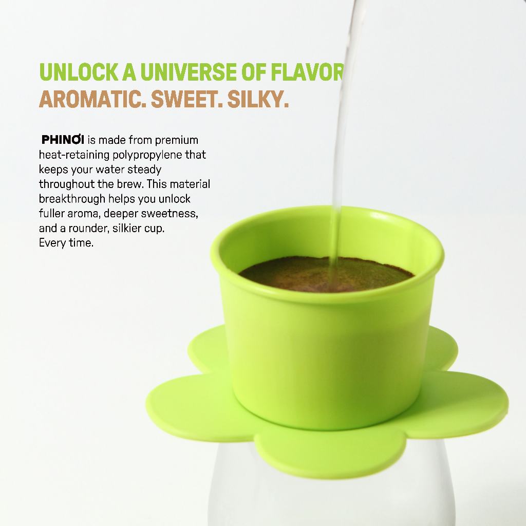 The Phinoi Coffee Dripper Modern Vietnamese Pour Over 1 - 2 Cups [Neon Green]