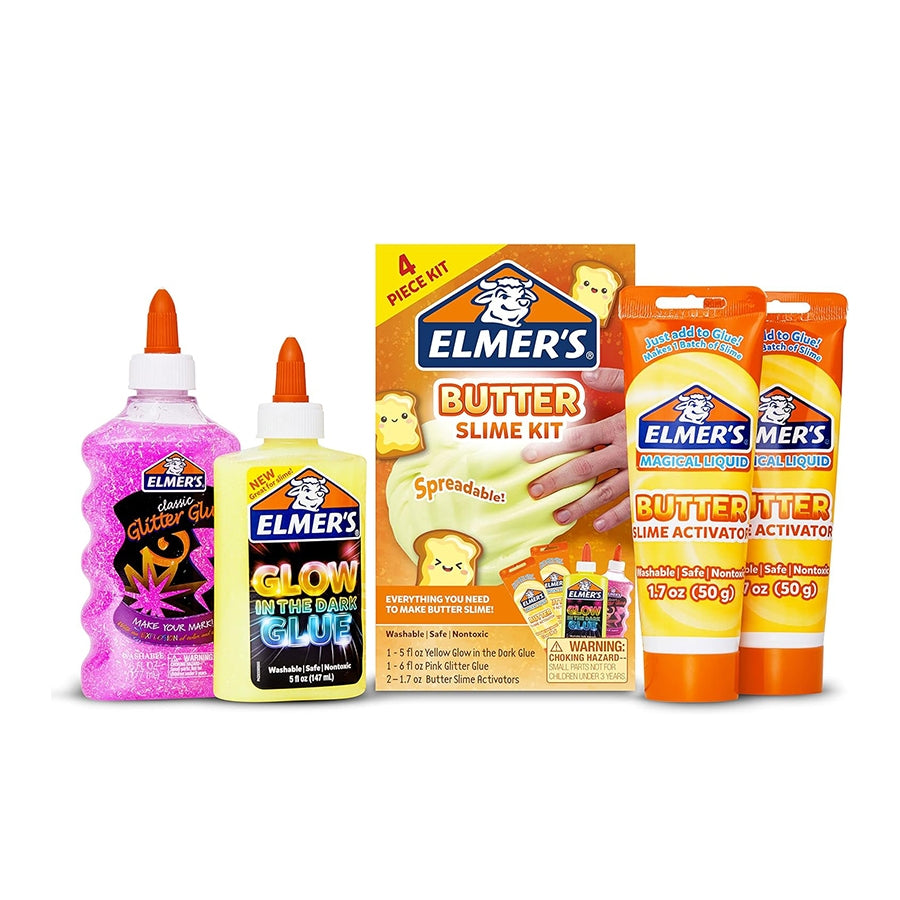 Elmer’s DIY Butter Slime Kit – Glow‑in‑the‑Dark & Glitter Edition [4 Piece Pack]