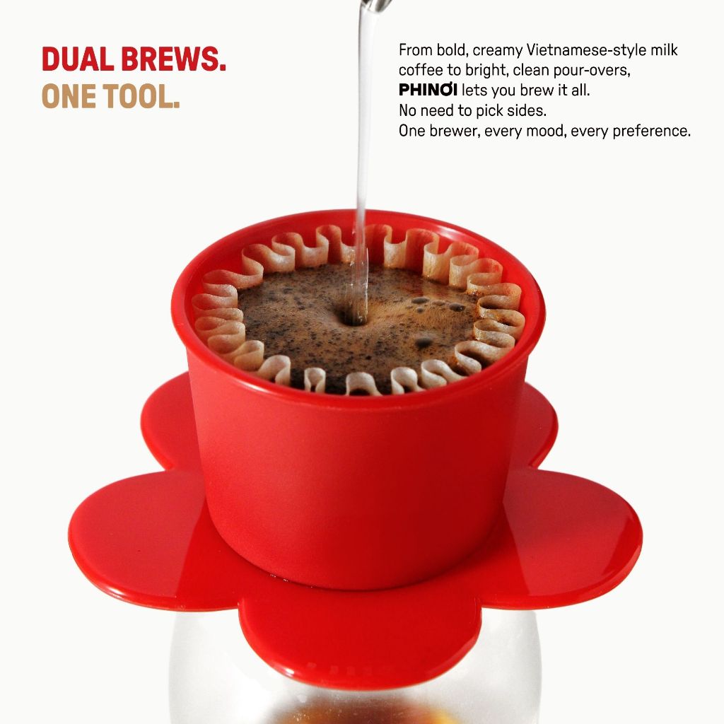 The Phinoi Coffee Dripper Modern Vietnamese Pour Over 1 - 2 Cups [Red]