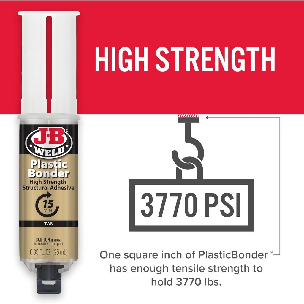 J-B Weld PlasticBonder [25ml] Tan Color High Strength Plastic Epoxy Adhesive Gap Filler