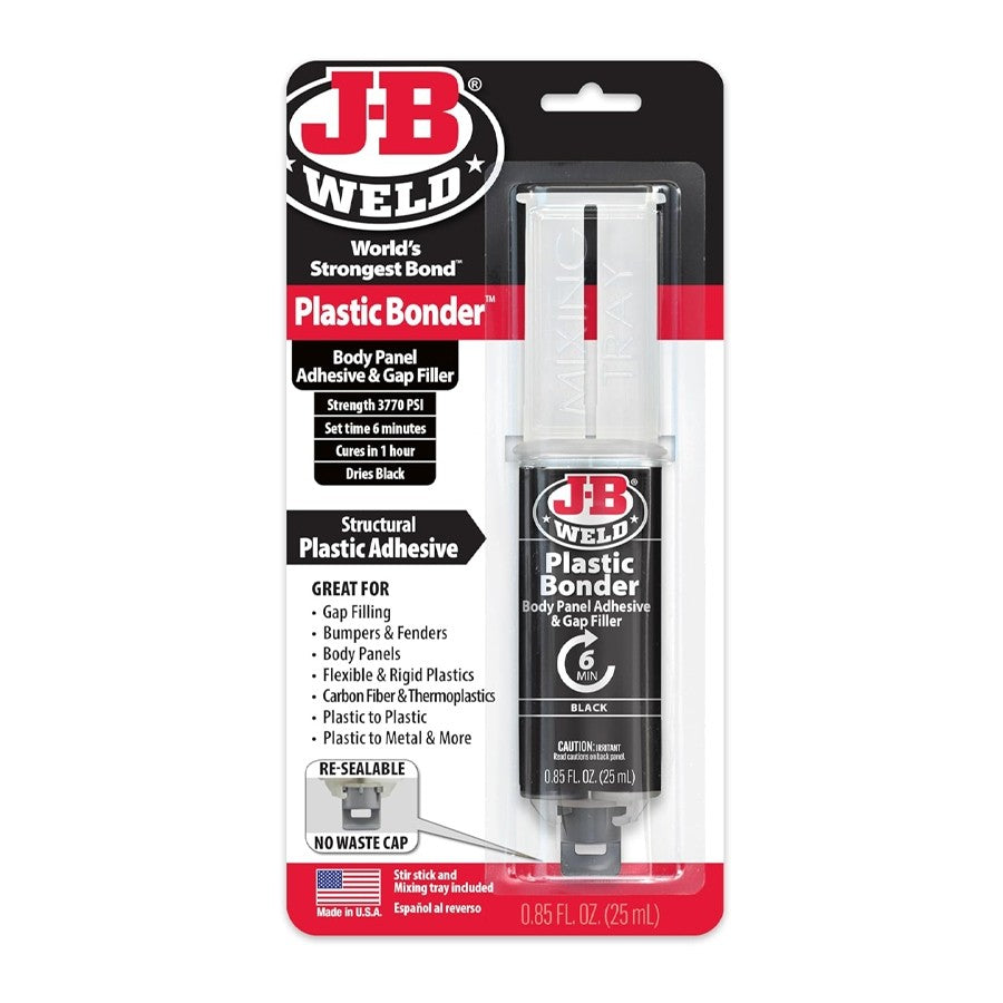J-B Weld PlasticBonder [25ml] Black Color High Strength Plastic Epoxy Adhesive Gap Filler