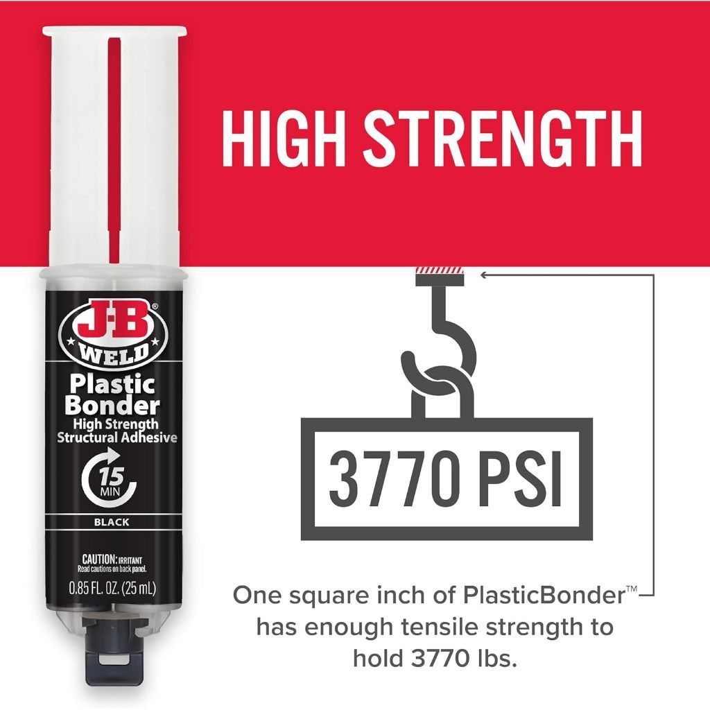 J-B Weld PlasticBonder [25ml] Black Color High Strength Plastic Epoxy Adhesive Gap Filler