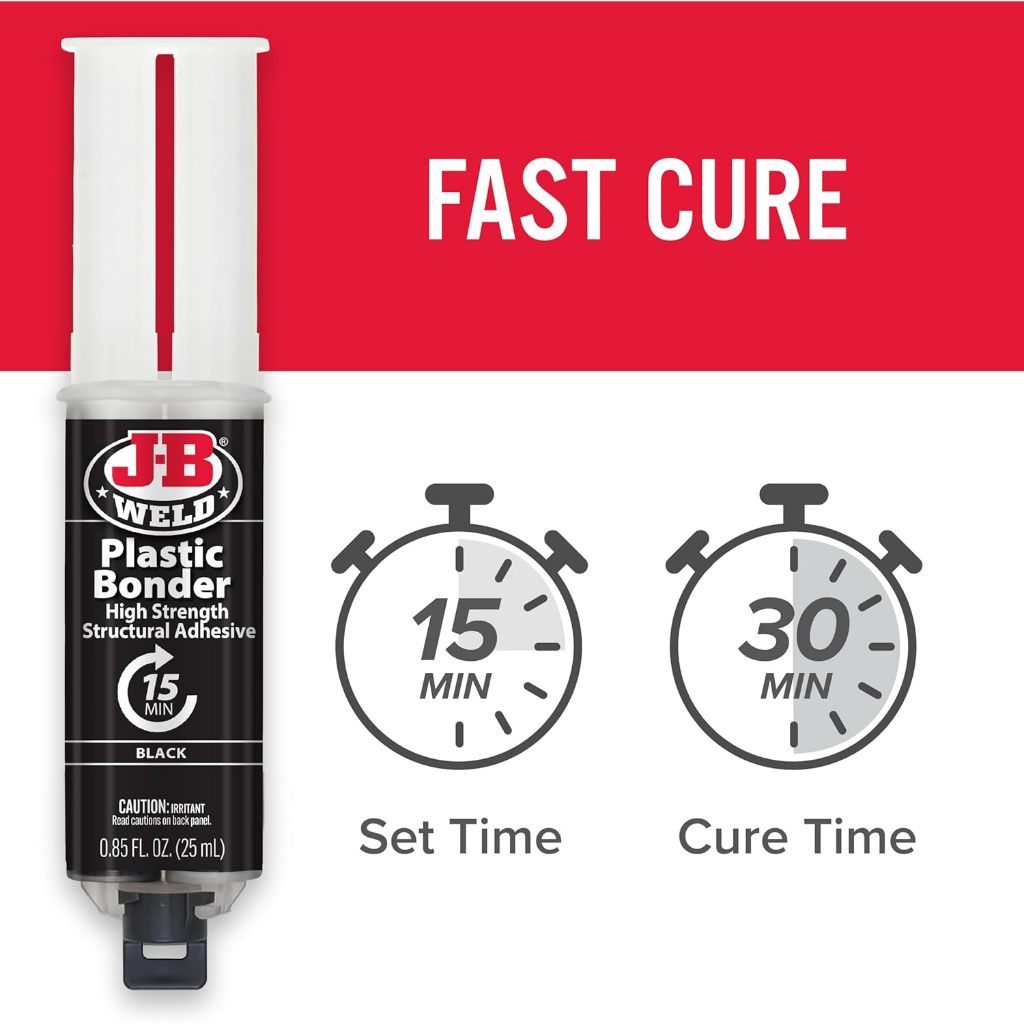 J-B Weld PlasticBonder [25ml] Black Color High Strength Plastic Epoxy Adhesive Gap Filler