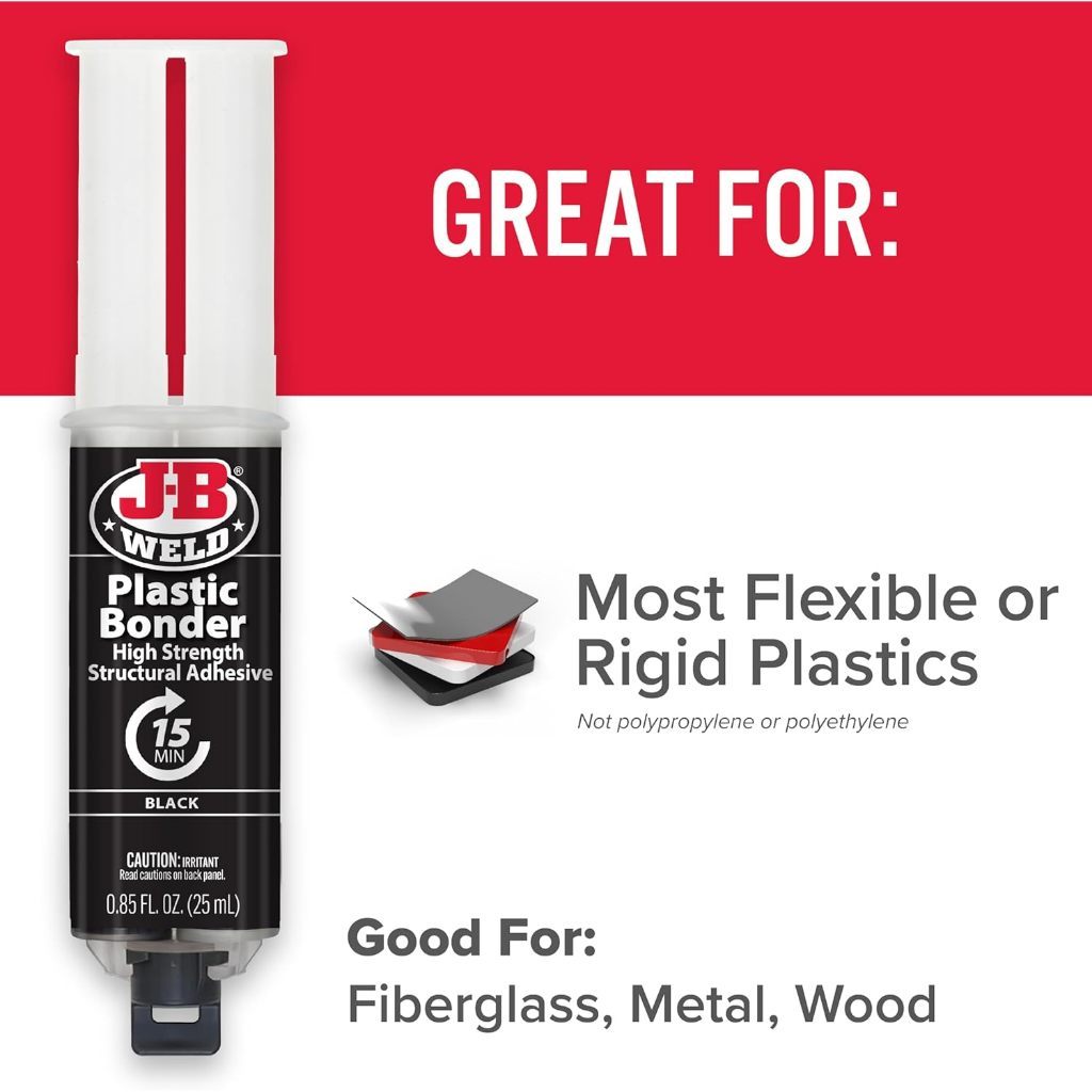 J-B Weld PlasticBonder [25ml] Black Color High Strength Plastic Epoxy Adhesive Gap Filler