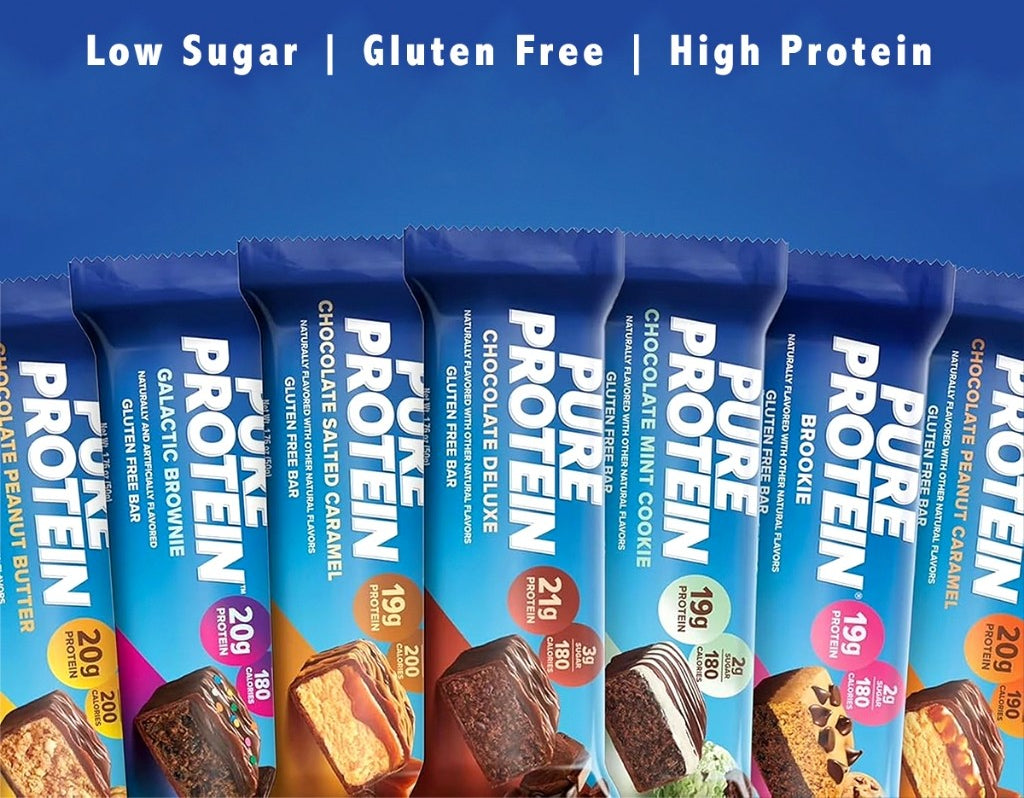 Pure Protein Bar [12pcs] Variety High Protein Snack Low Sugar Energy Muscle Fuel