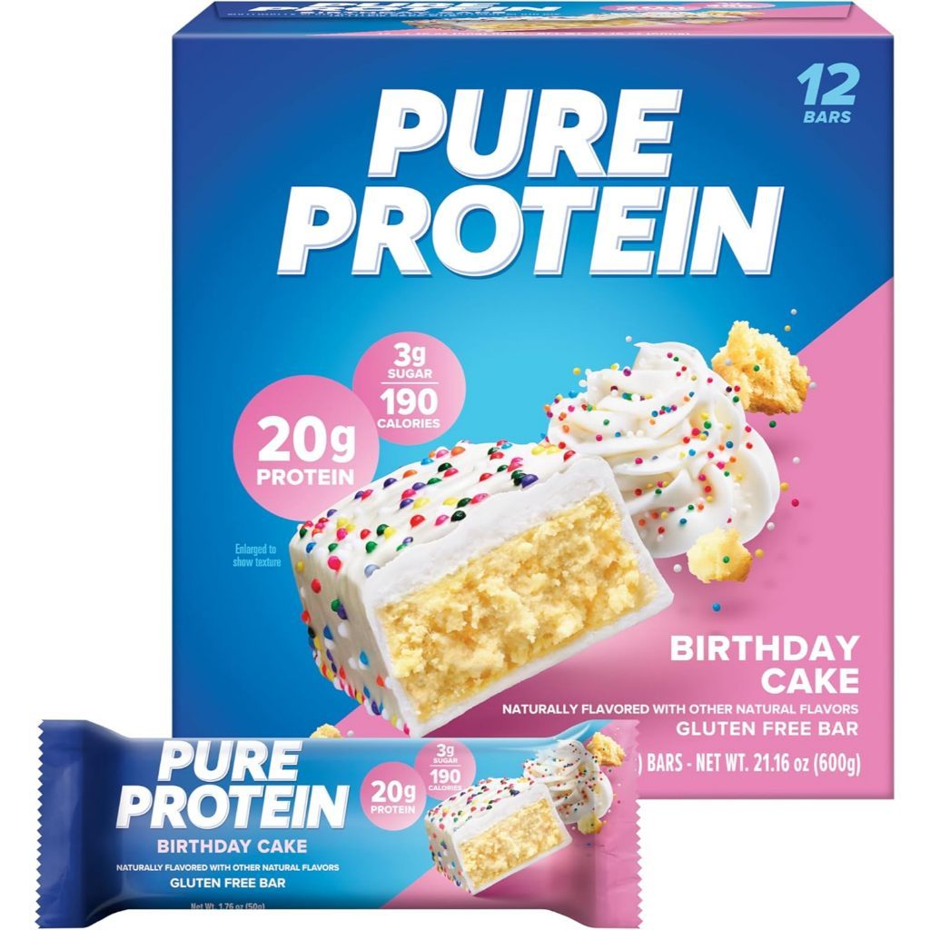 Pure Protein Bar [12pcs] Variety High Protein Snack Low Sugar Energy Muscle Fuel